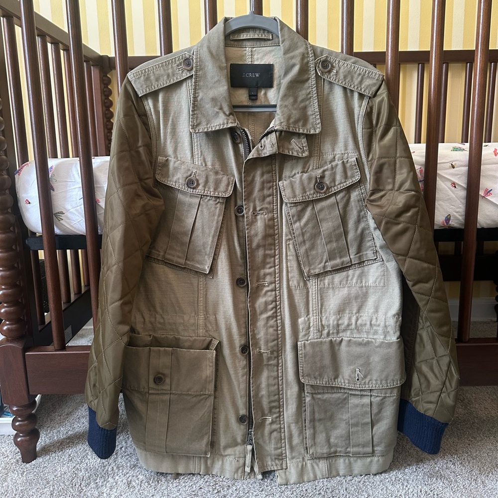 J Crew Quilted Military Style Jacket